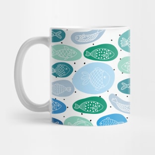 Fish Bubbles Blue Mug